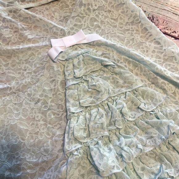 Victoria's Secret Lacie Slip Womens Medium Light Blue Lingerie Lace Ruffle Back - Picture 4 of 6